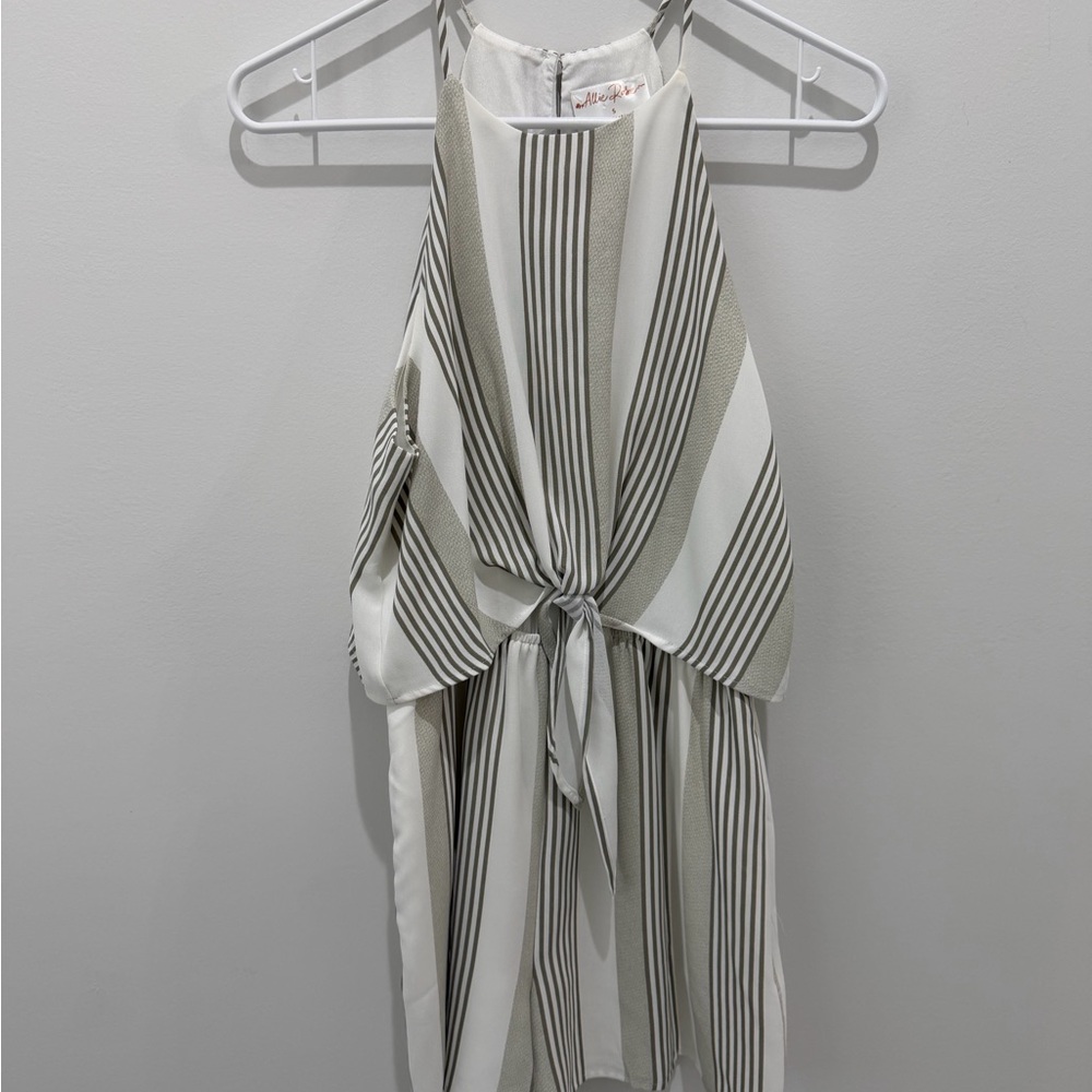 Elegant Striped Halter Blouse